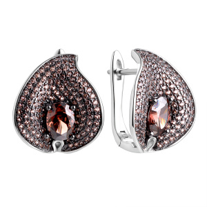 CZ-E02367-X-WB-DB-X-DB Серьги (Ag 925)