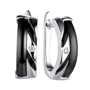 TC-E00690-B-W-W-B-X Серьги (Ag 925)