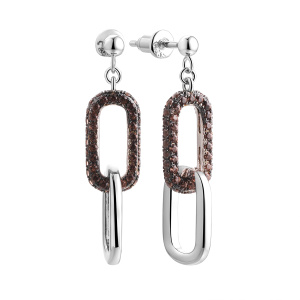 CZ-E03163-X-WB-X-X-BR Серьги (Ag 925)